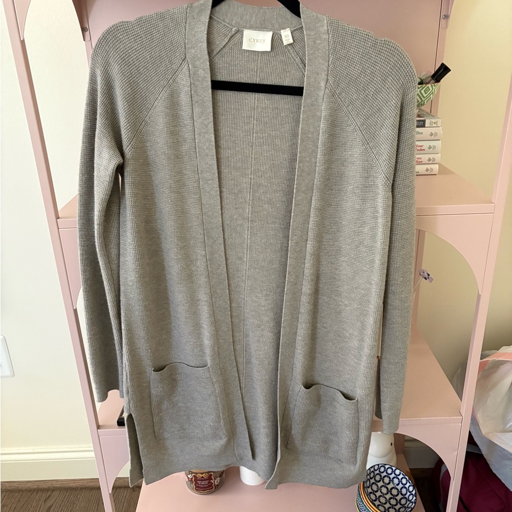 Cyrus Women's Light Gray Open Cardigan XS